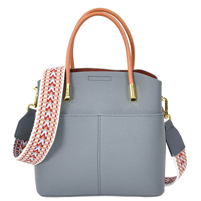 Women's Leather Top Handle Bag Ella Sky Blue ( Min Order From 10/Pcs )