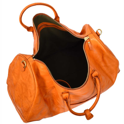Travel Duffle Bag Genuine Vegetable Leather Large Holdall HOL712 Tan (Min Order From 10Pcs)