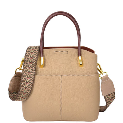 Women's Leather Top Handle Bag Ella Beige ( Min Order From 10/Pcs )