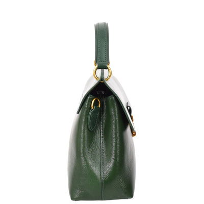 Womens Real Leather Small Handbag Gabriella Green (Min Order From 10Pcs)