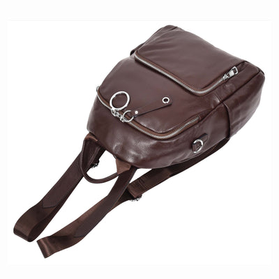 Women's Real Leather Casual Backpack Eliza Coffee( Min Order From 10/Pcs )