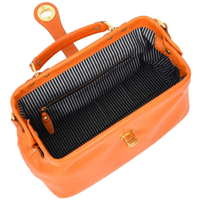 Women's Real Leather Bag Doctor Handbag HOL848 Tan (Min Order From 10/Pcs)