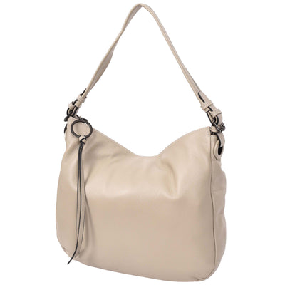 Women's Real Leather Hobo Style Handbag Diana Taupe ( Min Order From 10/Pcs )