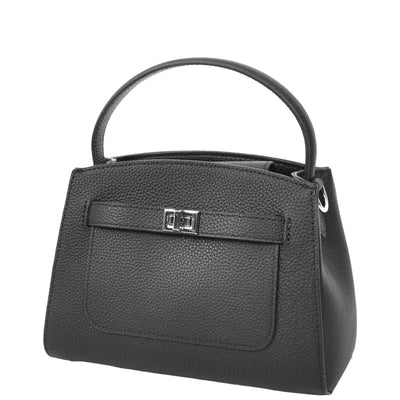 Women's Leather Top Handle Small Bag Lydia Black ( Min Order From 10/Pcs )
