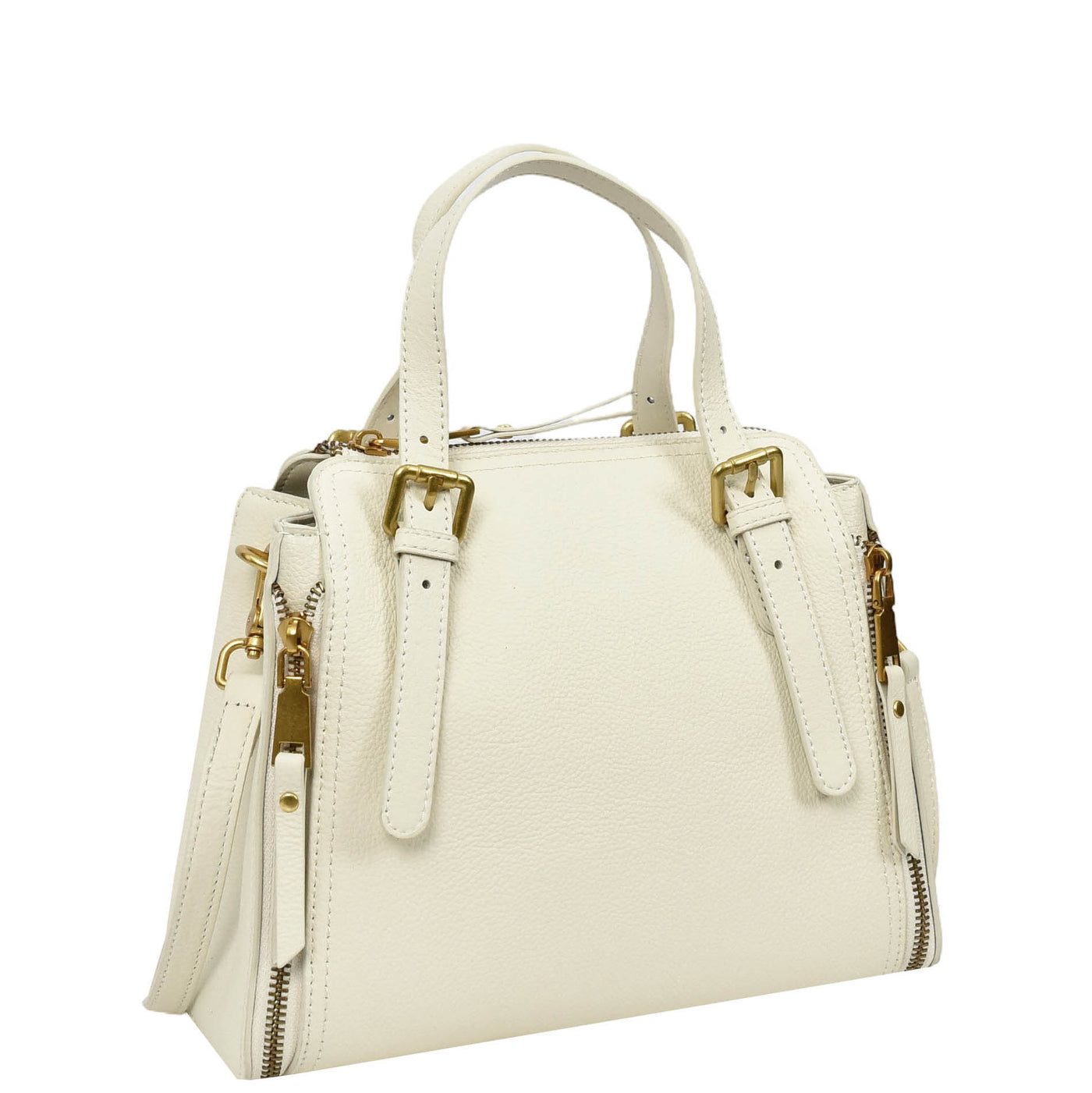 Womens Real Leather Handbag Small Size Top-Handle Style Juniper White (Min Order From 10Pcs)