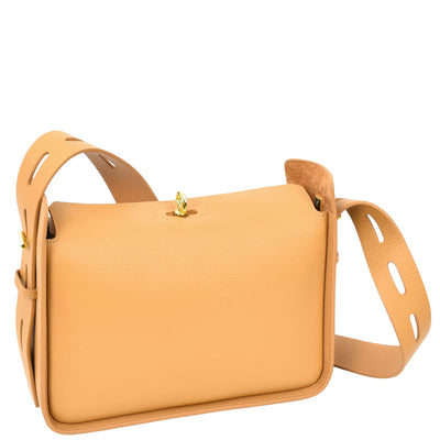 Women's Real Leather Classic Shoulder Bag Penelope Tan ( Min Order From 10/Pcs )