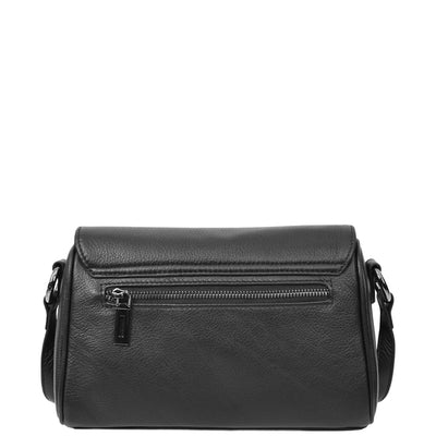 Womens Real Leather Cross Body Bag Small Organiser Classic Style Colette Black (Min Order From 10Pcs)
