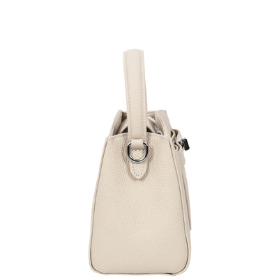 Women's Leather Top Handle Small Bag Lydia Off White    ( Min Order From 10/Pcs )