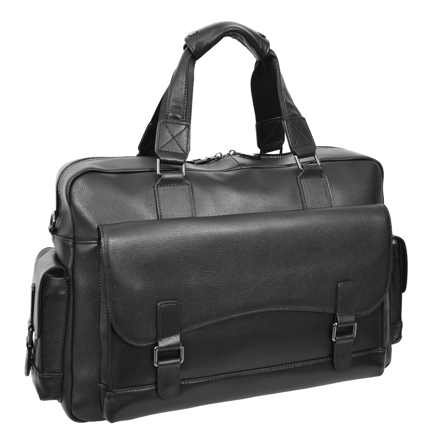 Leather Holdall Mid Size Weekend Bag Kensington Black (Min Order From 10Pcs)