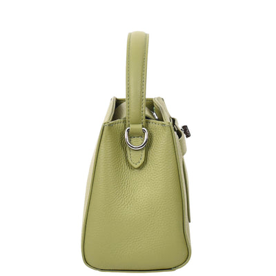 Women's Leather Top Handle Small Bag Lydia  Olive  ( Min Order From 10/Pcs )