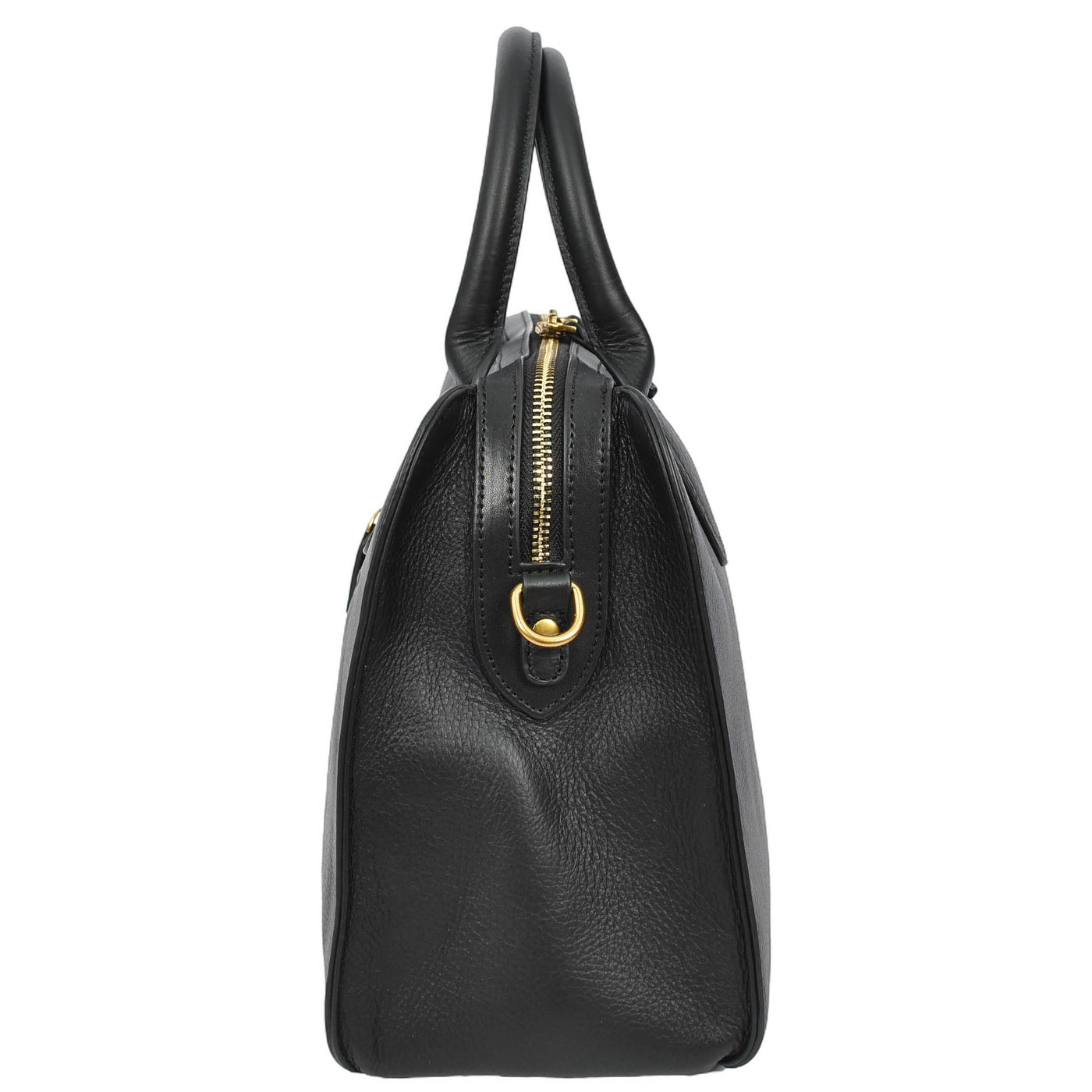 Women's Real Leather Handbag Classic Organiser Top-Handle Style Meadow Black (Min Order From 10Pcs)