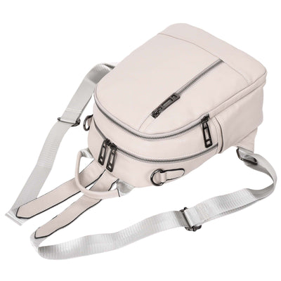 Women's Real Leather Casual Backpack Victoria Off White( Min Order From 10/Pcs )