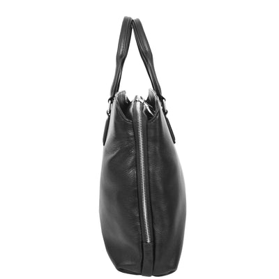 Real Leather Cross Body Briefcase Kingston Black (Min Order From 10/Pcs)