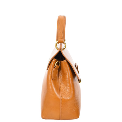 Womens Real Leather Small Handbag Gabriella Tan (Min Order From 10Pcs)