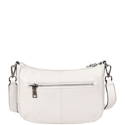 Women's Leather 2-in-1 Cross Body Handbag Aurora White ( Min Order From 10/Pcs )