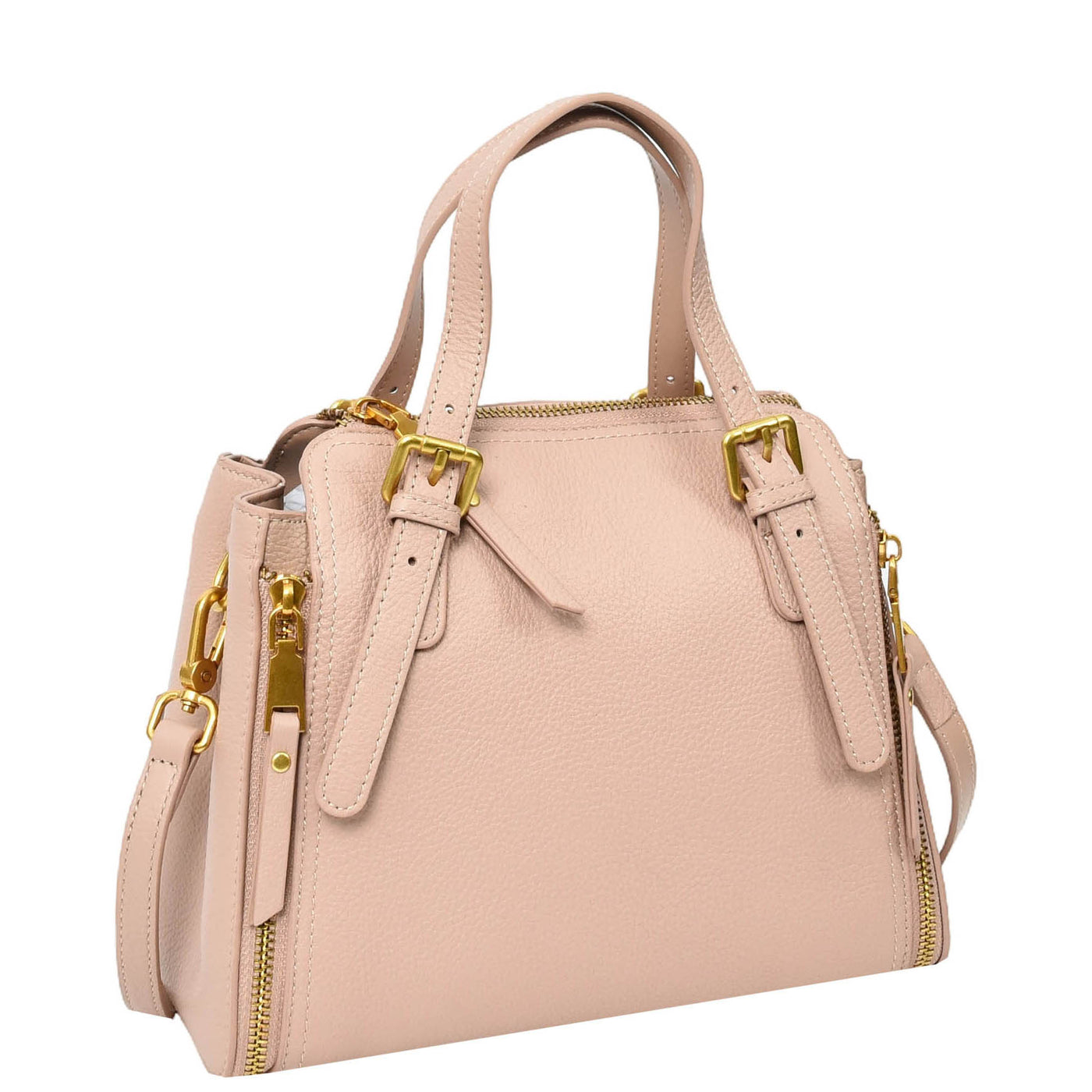 Womens Real Leather Handbag Small Size Top-Handle Style Juniper Pink (Min Order From 10Pcs)