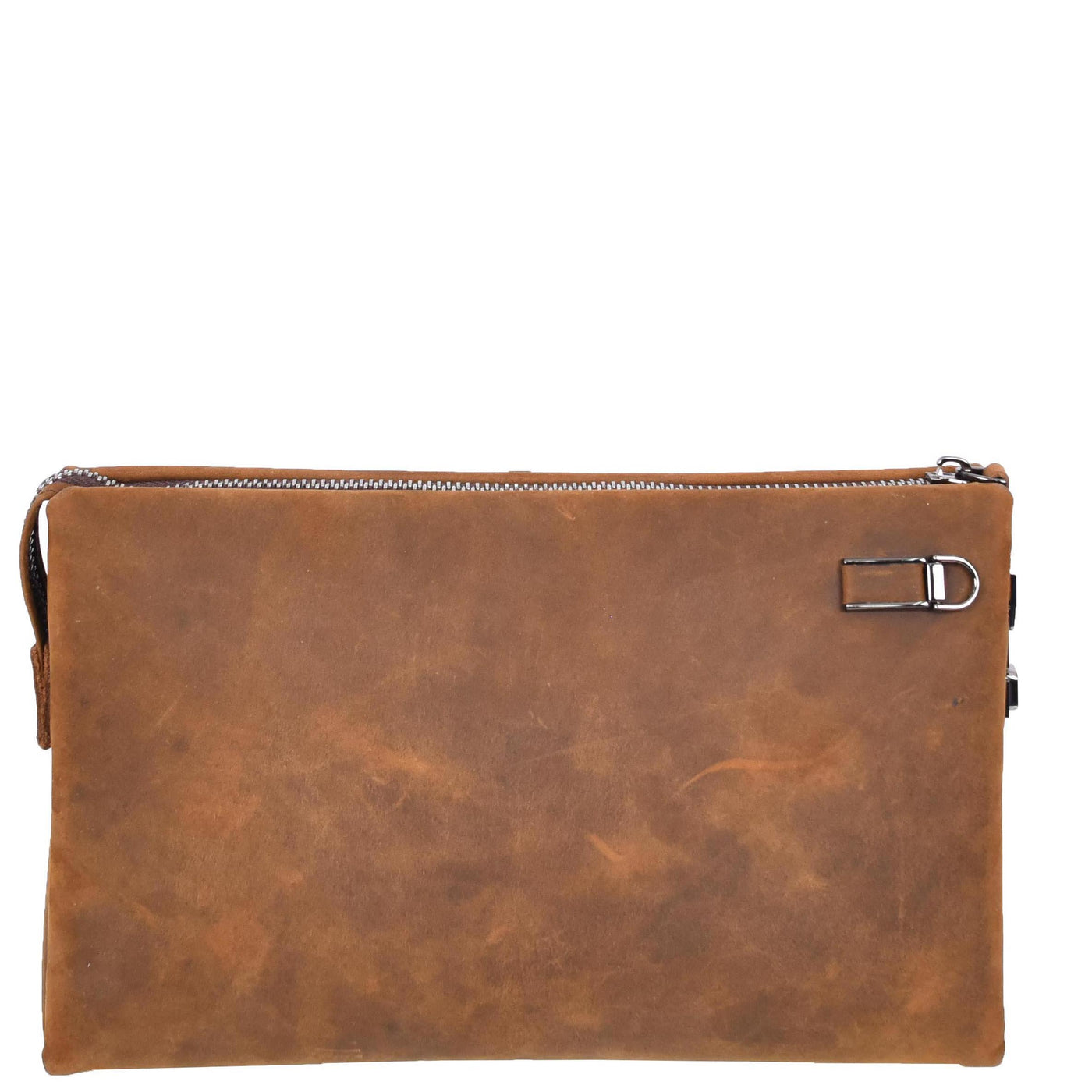 Real Leather Lockable Wrist Bag Thames Tan ( Min Order From 10/Pcs )