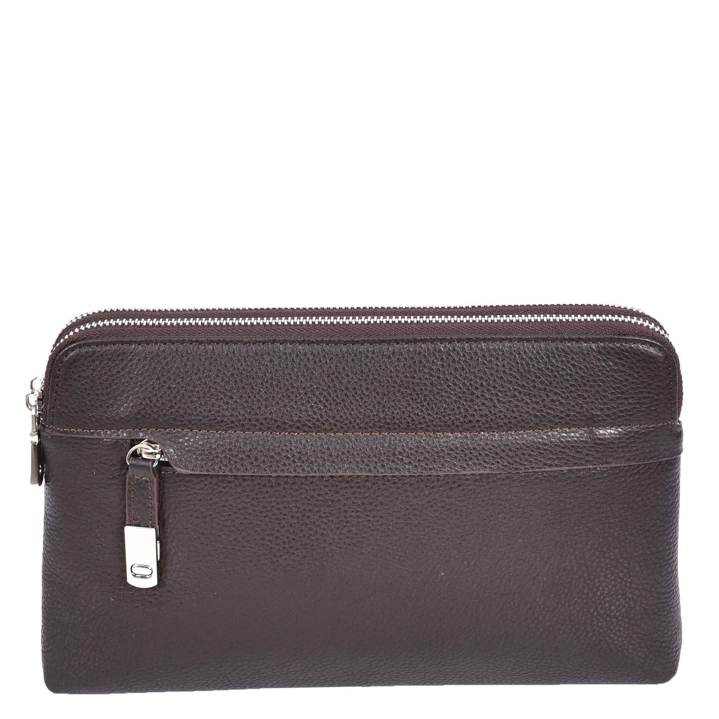 Real Leather Pouch Wrist Bag Stirling Brown ( Min Order From 10/Pcs
