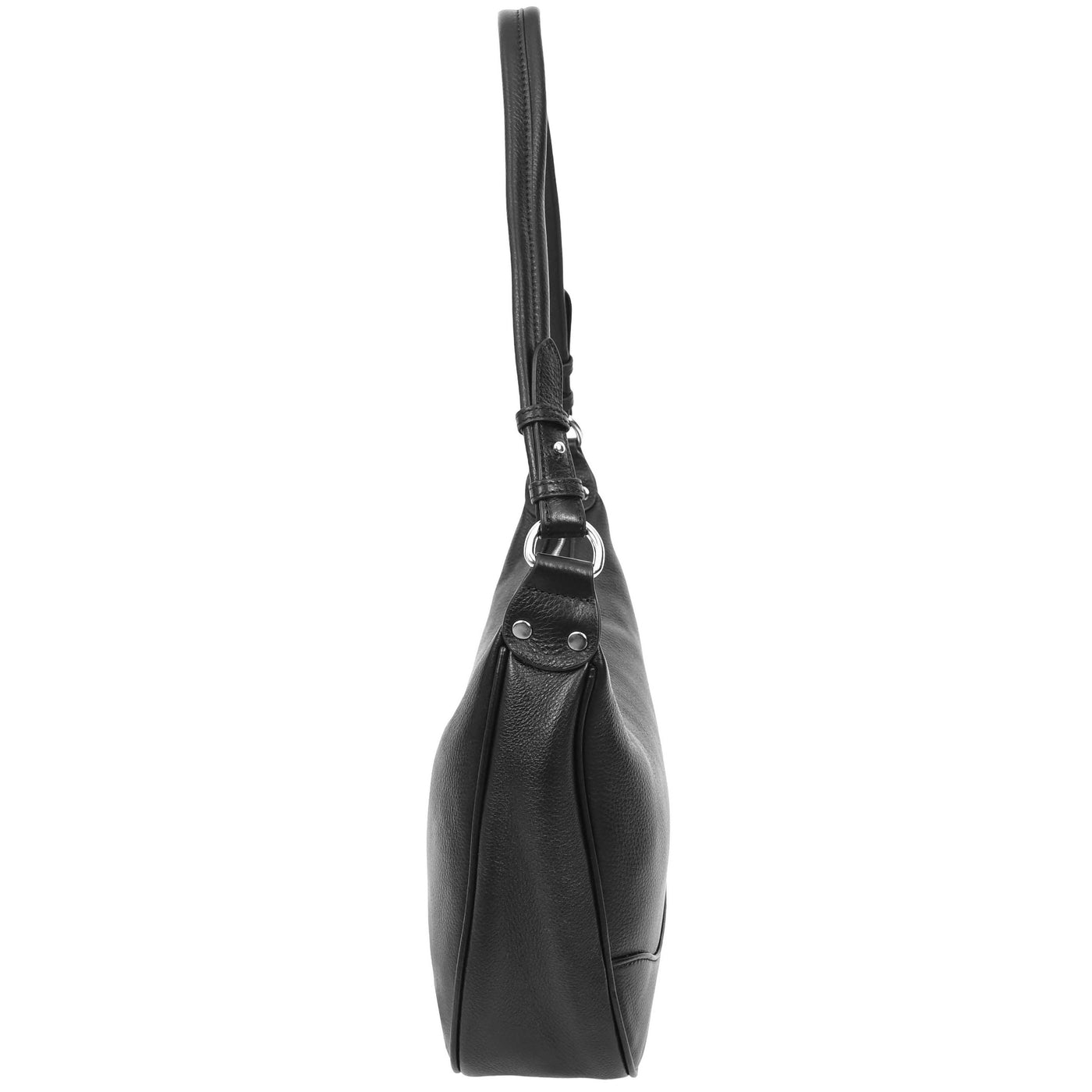 Women's Leather Hobo Style Shoulder Bag Daphne Black ( Min Order From 10/Pcs )