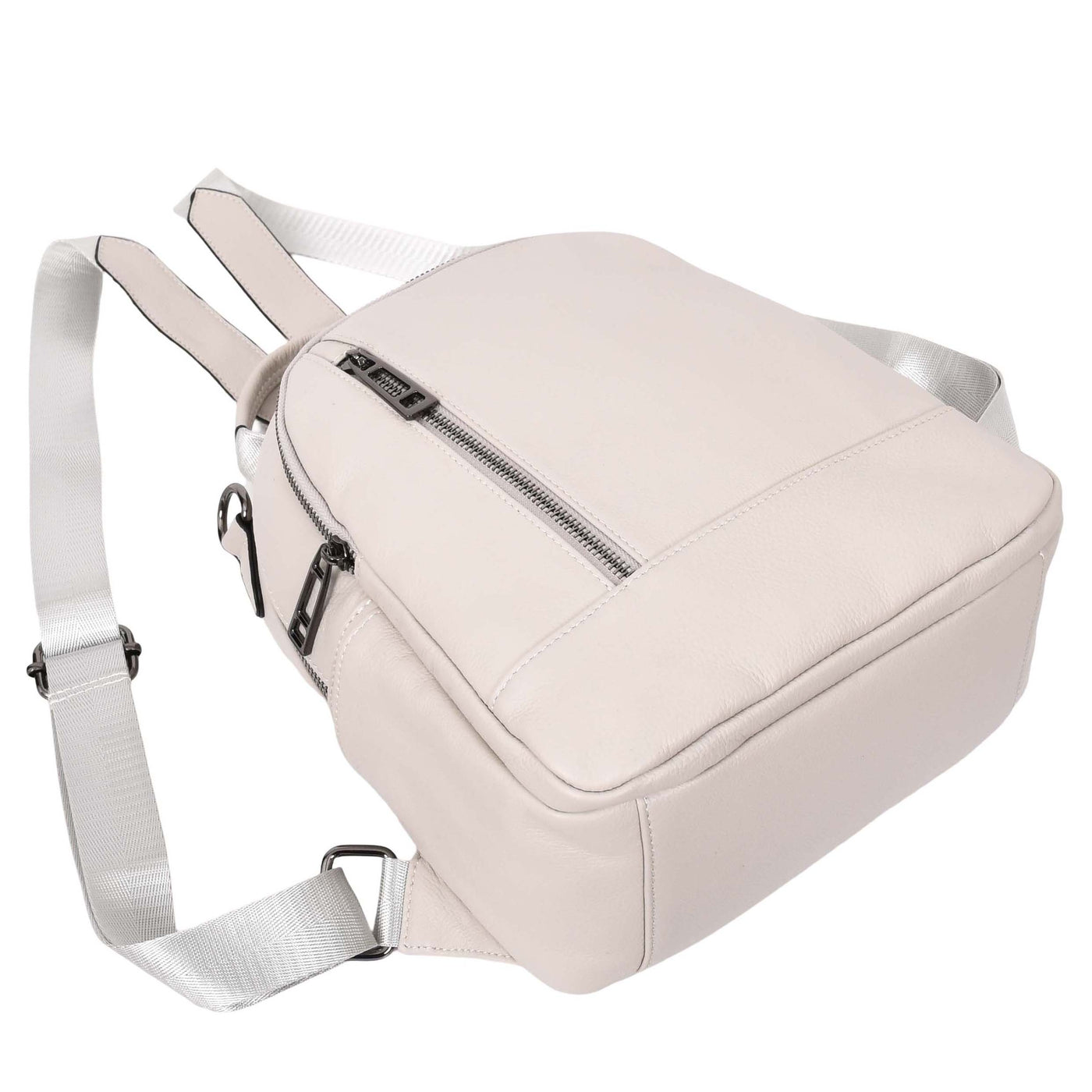 Women's Real Leather Casual Backpack Victoria Off White( Min Order From 10/Pcs )