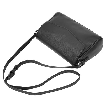Womens Real Leather Cross Body Bag Small Organiser Classic Style Colette Black (Min Order From 10Pcs)