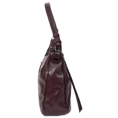 Women's Real Leather Hobo Style Handbag Diana PURPLE ( Min Order From 10/Pcs )