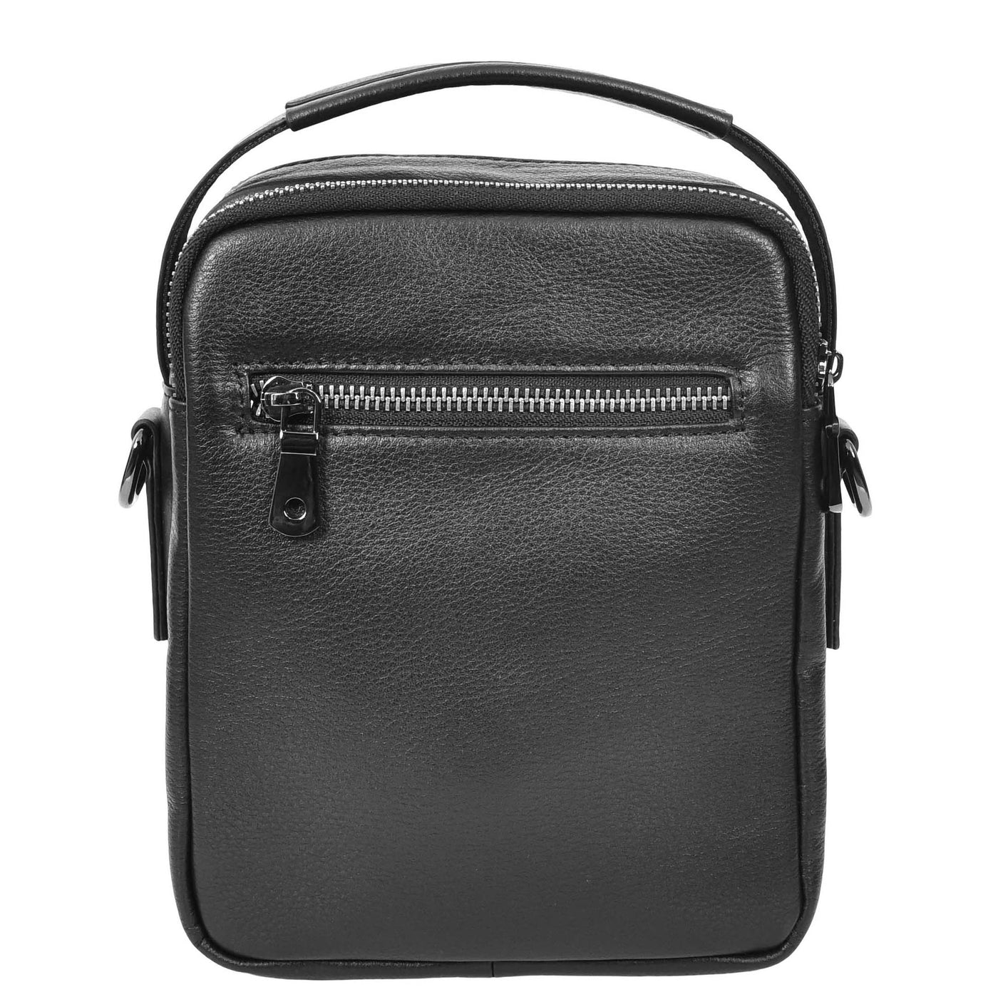 Mens Leather Small Cross Body Flight Bag Hudson Black (Min Order From 10Pcs)