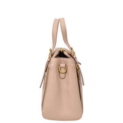 Womens Real Leather Handbag Small Size Top-Handle Style Juniper Pink (Min Order From 10Pcs)