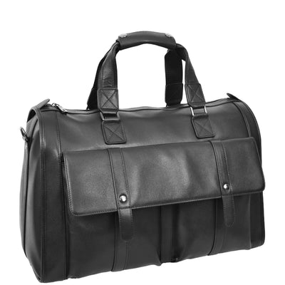 Leather Holdall Large Size Weekend Bag Wellington Black (Min Order From 10Pcs)