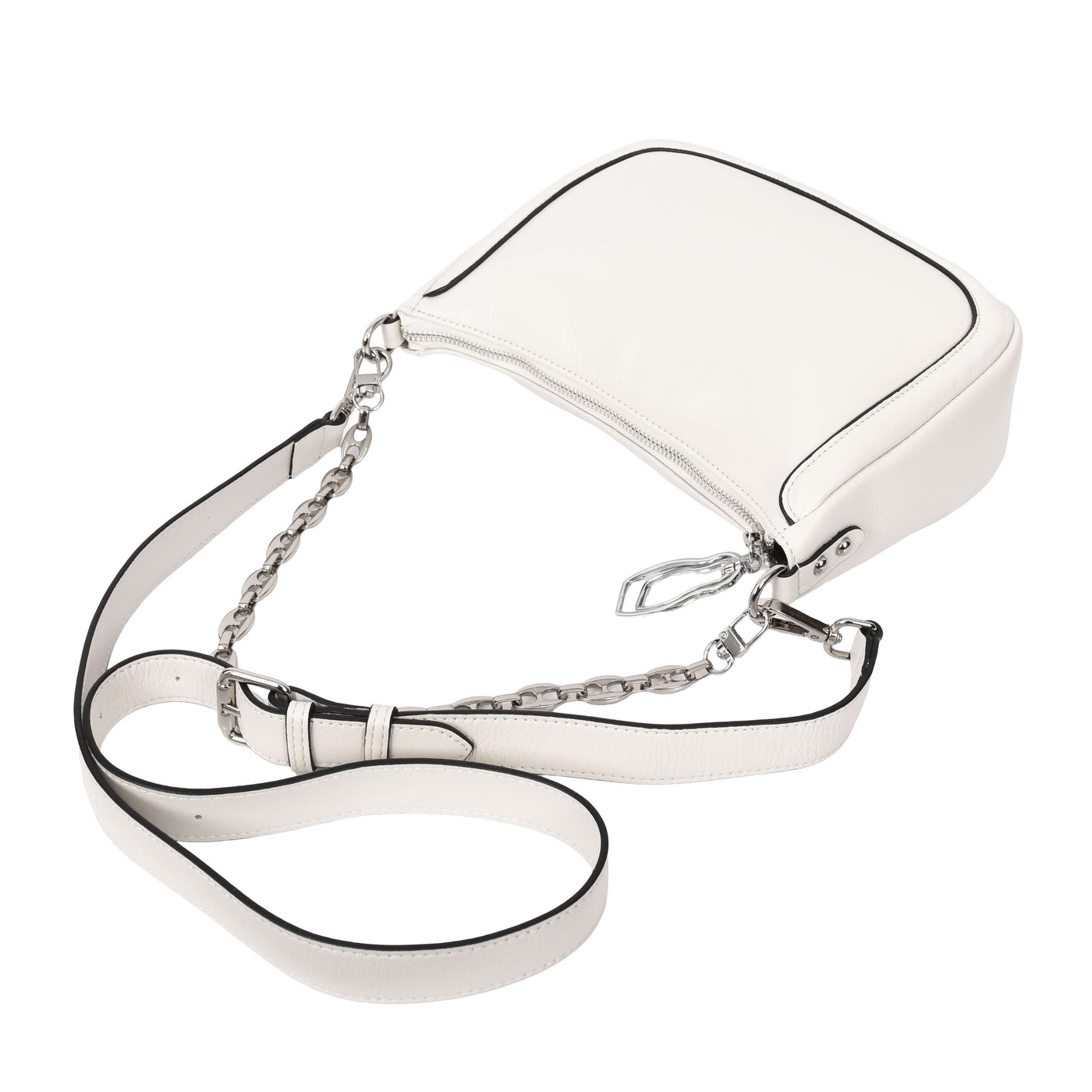 Women's Leather 2-in-1 Cross Body Handbag Aurora White ( Min Order From 10/Pcs )