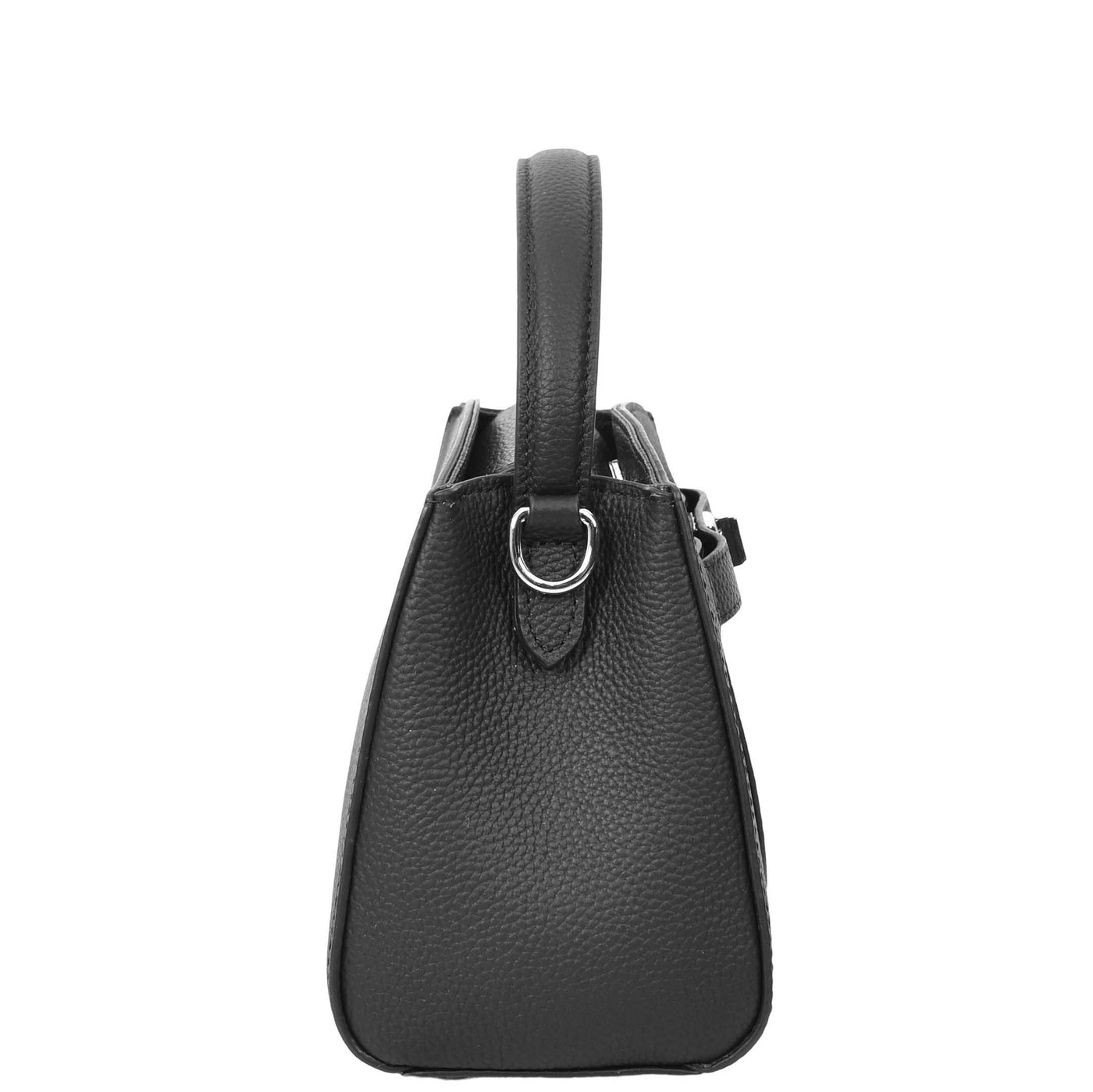 Women's Leather Top Handle Small Bag Lydia Black ( Min Order From 10/Pcs )