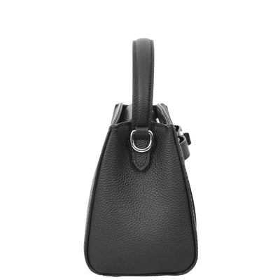 Women's Leather Top Handle Small Bag Lydia Black ( Min Order From 10/Pcs )