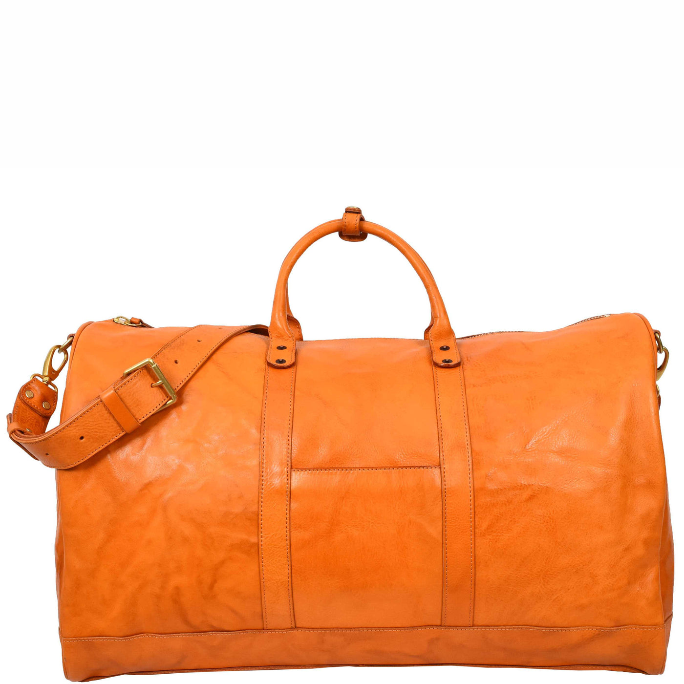Travel Duffle Bag Genuine Vegetable Leather Large Holdall HOL712 Tan (Min Order From 10Pcs)