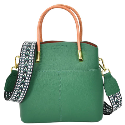 Women's Leather Top Handle Bag Ella Green (Min Order From 10Pcs)