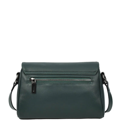 Womens Real Leather Cross Body Bag Small Organiser Classic Style Colette Green (Min Order From 10Pcs)