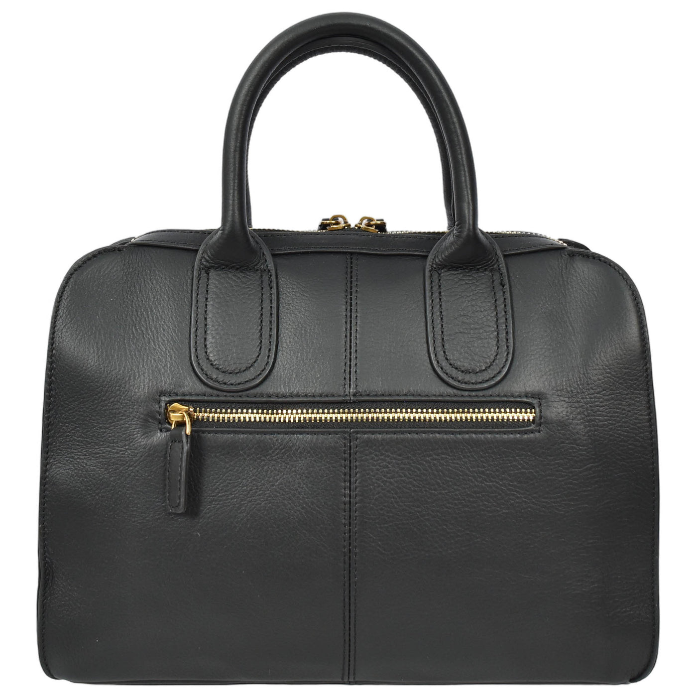 Women's Real Leather Handbag Classic Organiser Top-Handle Style Meadow Black (Min Order From 10Pcs)