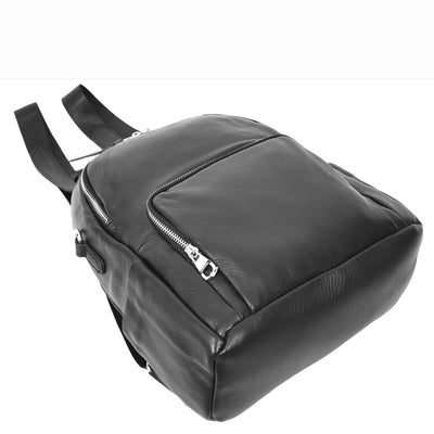 Women's Real Leather Casual Backpack Eliza Black ( Min Order From 10/Pcs )