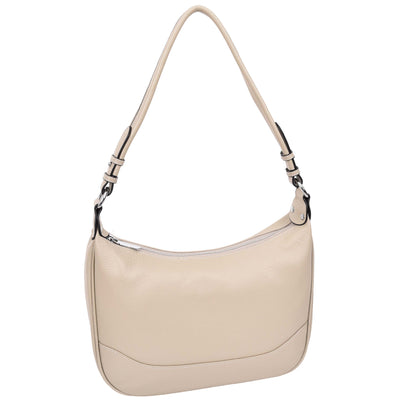 Women's Leather Hobo Style Shoulder Bag Daphne Taupe ( Min Order From 10/Pcs )