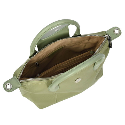 Women's Real Leather Handbag Small Top-Handle Tote Style Quinn Mint Green (Min Order From 10Pcs)