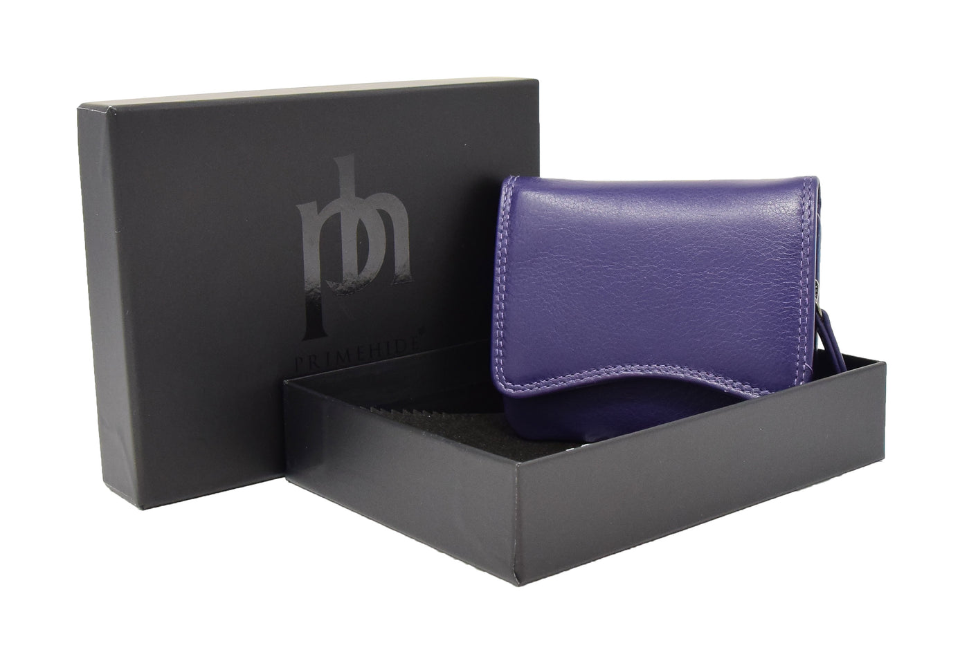 Womens Small Trifold Leather Purse Carmel Purple (Min Order From 20Pcs)