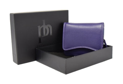 Womens Small Trifold Leather Purse Carmel Purple (Min Order From 20Pcs)