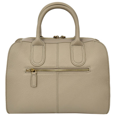 Women's Real Leather Handbag Classic Organiser Top-Handle Style Meadow Grey (Min Order From 10Pcs)