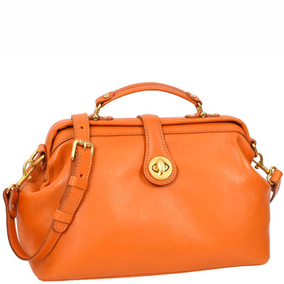 Women's Real Leather Bag Doctor Handbag HOL848 Tan (Min Order From 10/Pcs)
