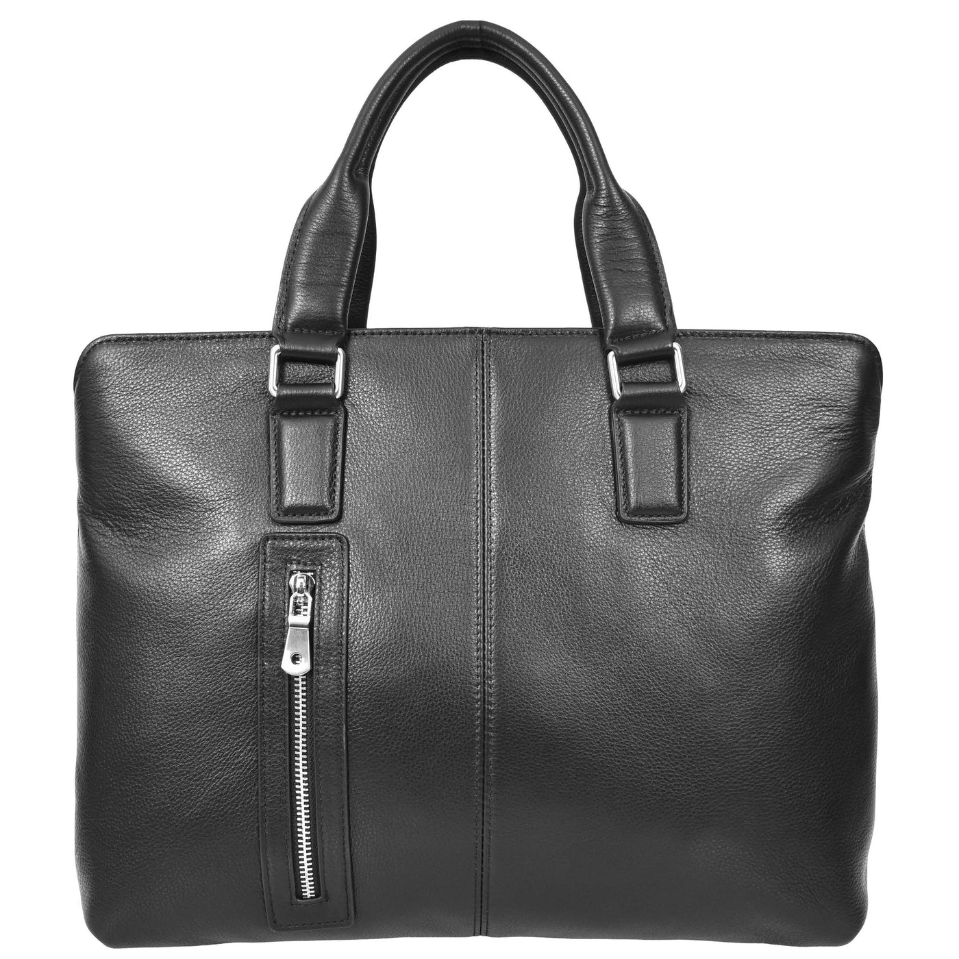 Real Leather Cross Body Briefcase Kingston Black (Min Order From 10/Pcs)