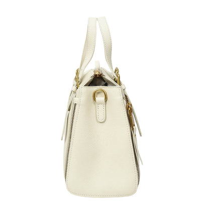 Womens Real Leather Handbag Small Size Top-Handle Style Juniper White (Min Order From 10Pcs)