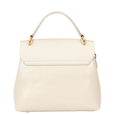 Womens Real Leather Small Handbag Gabriella White (Min Order From 10Pcs)