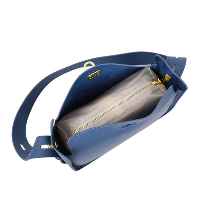 Women's Real Leather Classic Shoulder Bag Penelope Blue ( Min Order From 10/Pcs )