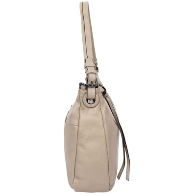 Women's Real Leather Hobo Style Handbag Diana Taupe ( Min Order From 10/Pcs )