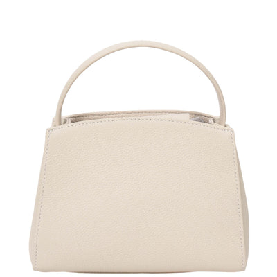 Women's Leather Top Handle Small Bag Lydia Off White    ( Min Order From 10/Pcs )