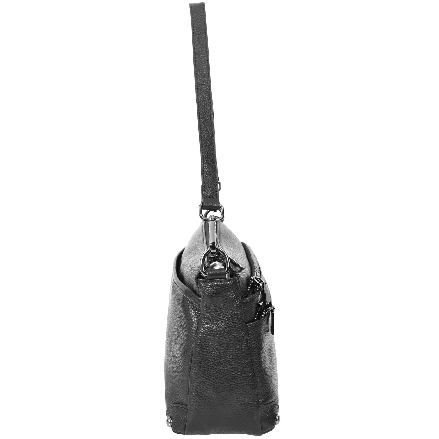 Women's Leather 2-in-1 Cross Body Shoulder Bag Olivia Black ( Min Order From 10/Pcs )